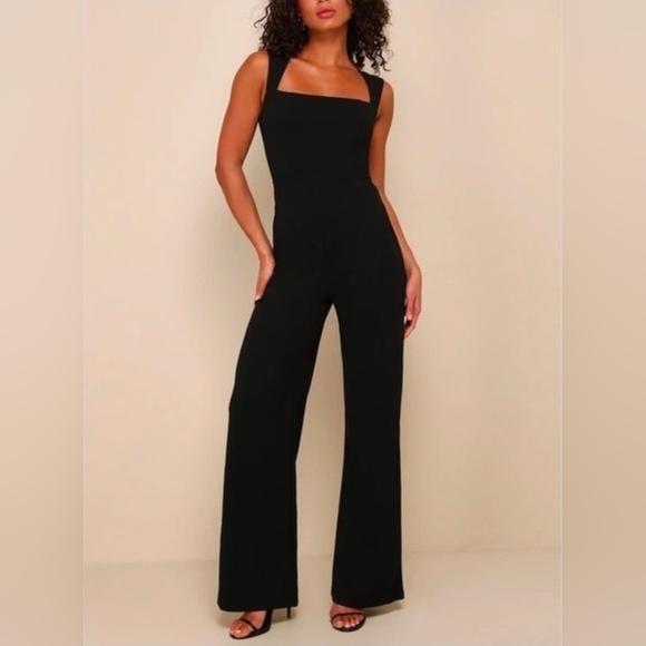Lulus Pants - Lulus Enticing Endeavors Black Jumpsuit Small